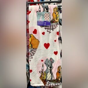Lady and the tramp valentine plush blanket throw